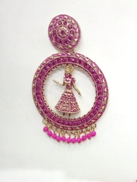 Dancing Girl Ethnic Earrings  - Green