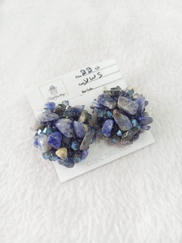 Western Stud Earrings  - Blue