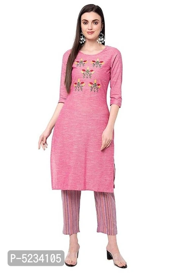 Women's Cotton Kurta & Palazzo Set - Pink, S