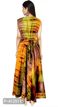 Women's Printed Rayon Ethnic Gown -   Multicoloured, M