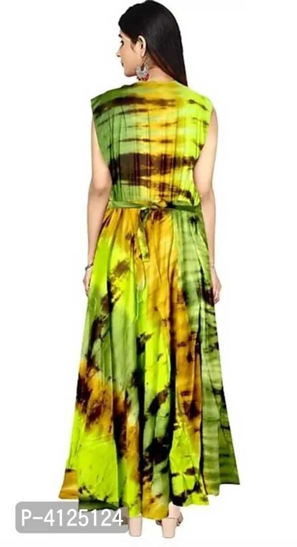 Women's Printed Rayon Ethnic Gown - L, multicolour