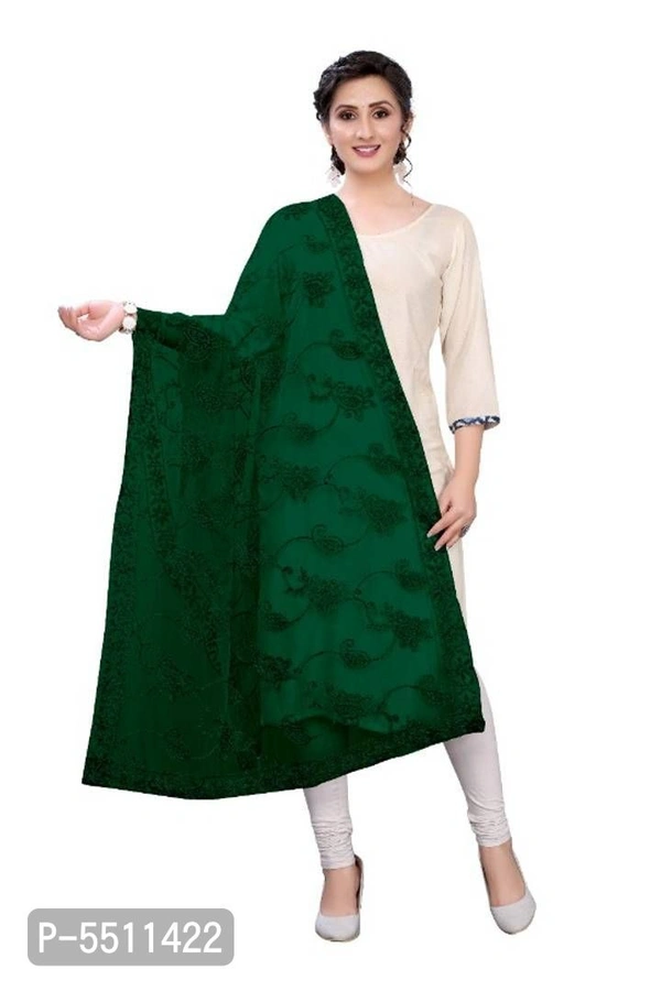 Latest Attractive Net Embroidered Dupatta - Length: 2.25 (in metres), Green