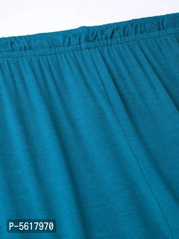 Stylish Cotton Blue Solid Leggings For Women - Blue, Free Size
