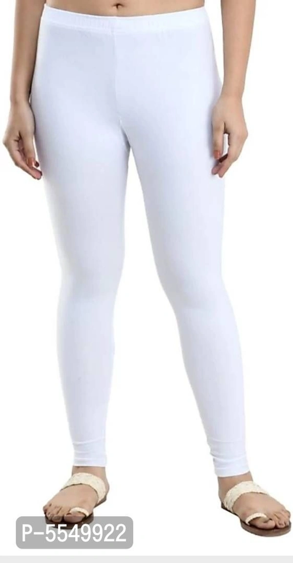 Premium Cotton Leggings Pack of 4 (White, Blue, Pink, Sky Blue) - Multicoloured, L