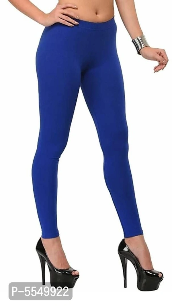 Premium Cotton Leggings Pack of 4 (White, Blue, Pink, Sky Blue) - Multicoloured, L