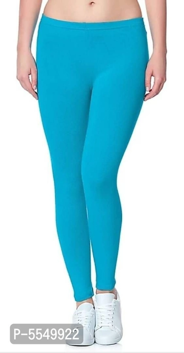 Premium Cotton Leggings Pack of 4 (White, Blue, Pink, Sky Blue) - Multicoloured, L