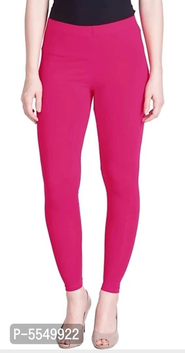 Premium Cotton Leggings Pack of 4 (White, Blue, Pink, Sky Blue) - Multicoloured, L
