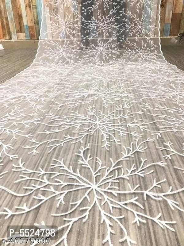 Stylish Net Full Embroidered Dupatta For Women - White
