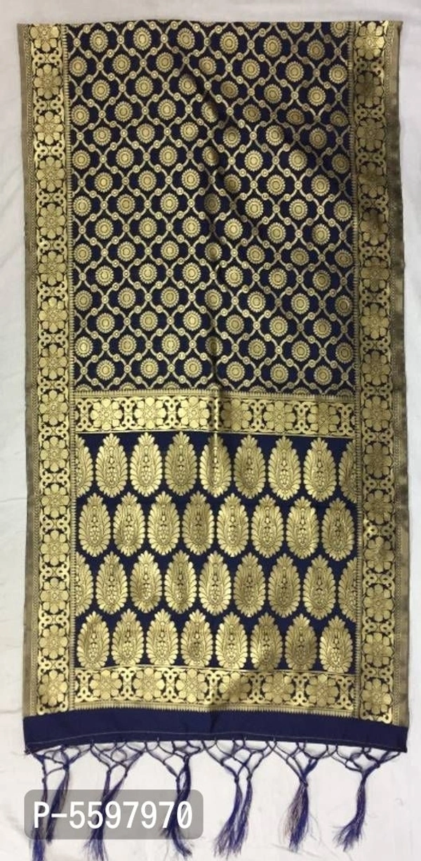Festive Special Banarasi Silk Dupatta - Navy Blue
