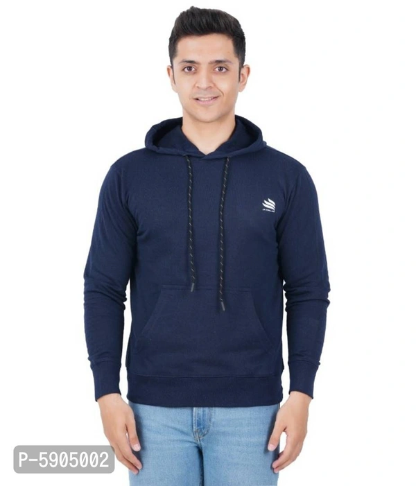 Full Sleeve Solid Men Sweatshirt - XL, Navy Blue