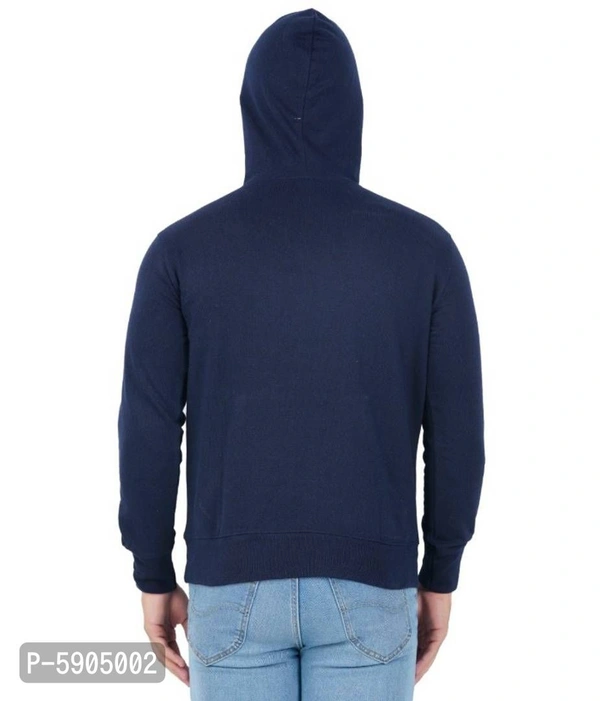 Full Sleeve Solid Men Sweatshirt - XL, Navy Blue