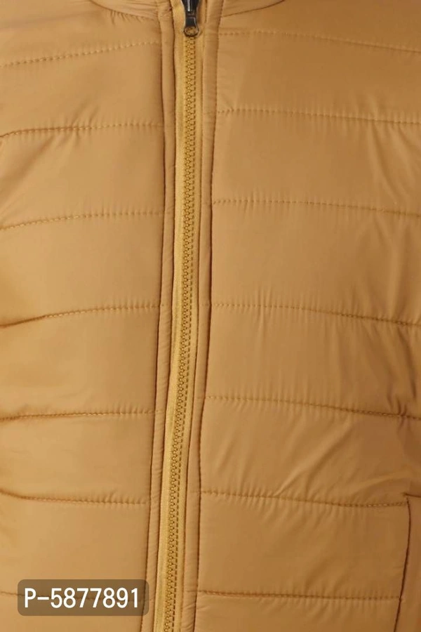 Men Solid Reversible Puffer Jacket  - Golden, S