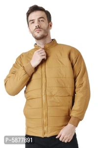 Men Solid Reversible Puffer Jacket  - M, Golden