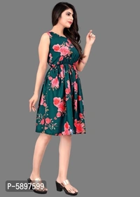 Multicolored Rayon Printed Sleeveless Maxi Dress for Women - Multicoloured, M (38 inches)