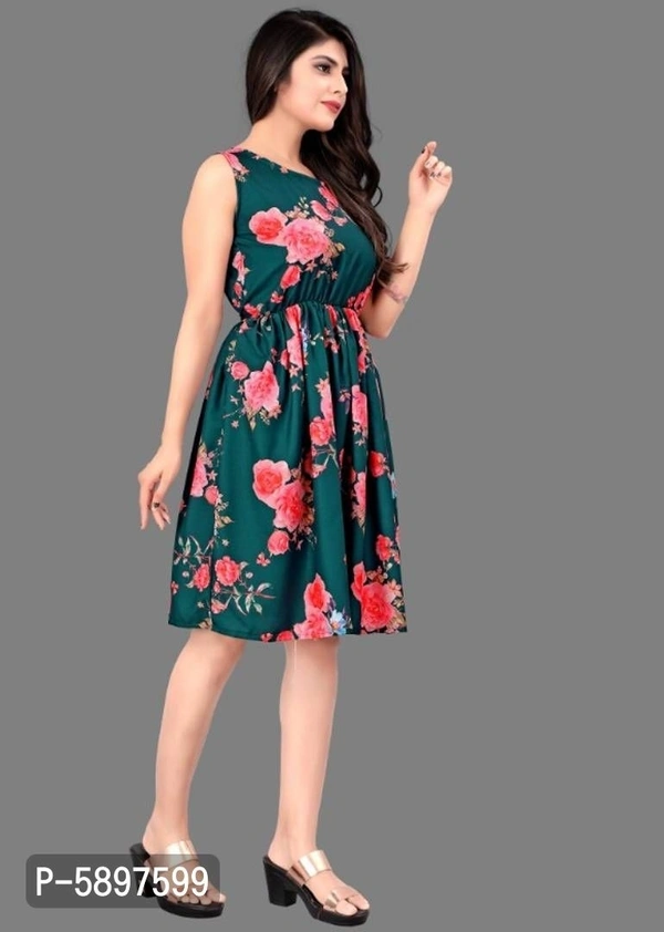 Multicolored Rayon Printed Sleeveless Maxi Dress for Women - Multicoloured, L (40 inches)