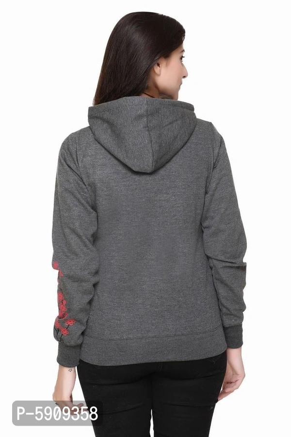 Women Cotton Fleece Sweatshirt - Grey, 2XL