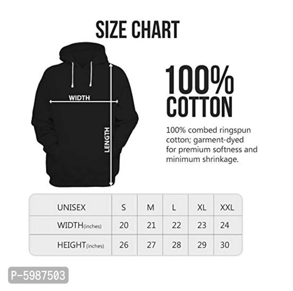 Stylish Free Action Polyester Cotton Hoodie Sweatshirt For Women - L, Black