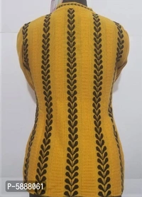 Stylish Acrylic Mustard Sweater For Women - Golden, M