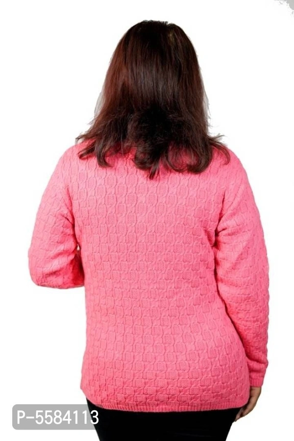 Women Woolen Sweater - L-40, Pink