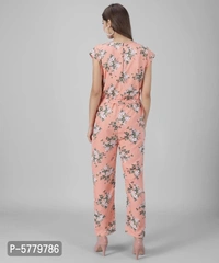 Vivient women peach Base floral printed jumpsuits - Peach, xl (42 inches)