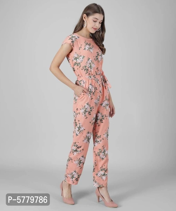Vivient women peach Base floral printed jumpsuits - Peach, xl (42 inches)