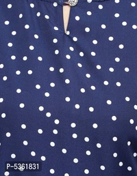 Women's Polka Dot Printed Maxi Jumpsuit - Navy Blue, l (36 inches)