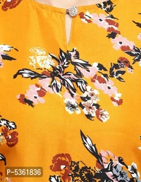 Women's Floral Printed Maxi Jumpsuit - Yellow, l (36 inches)