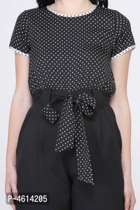 Women's Printed Jumpsuit - Black, l (34 inches)