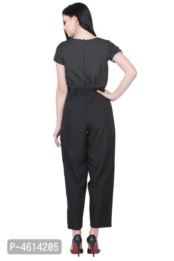 Women's Printed Jumpsuit - Black, l (34 inches)