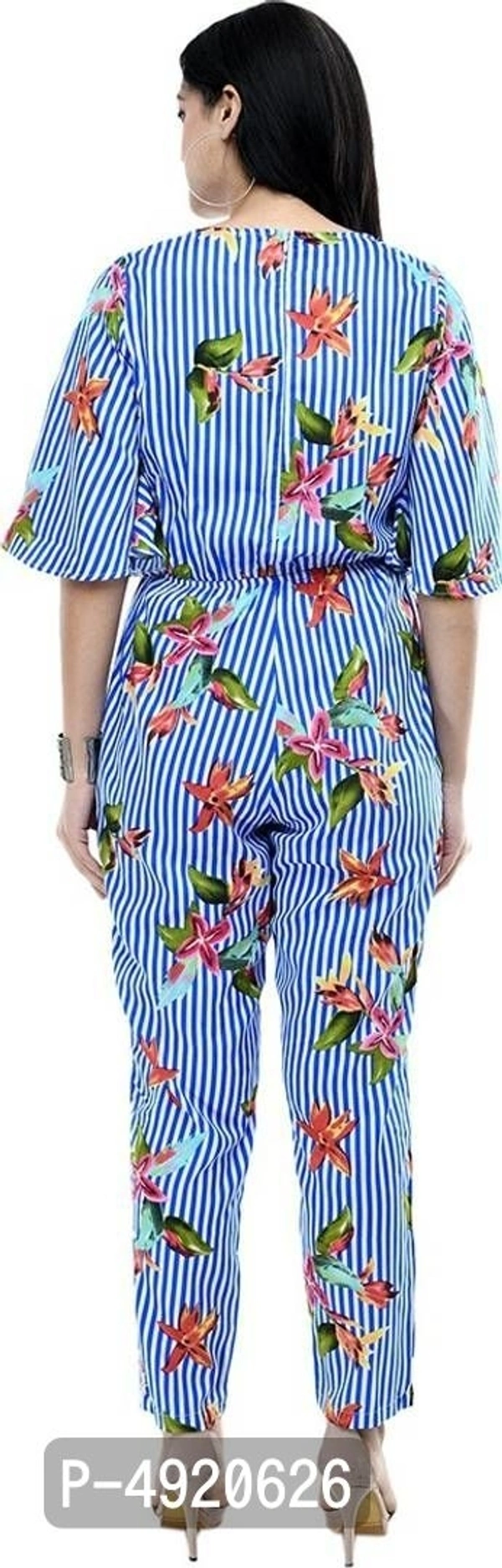 Women's Multicoloured Crepe Printed Jumpsuit - Multicoloured, l