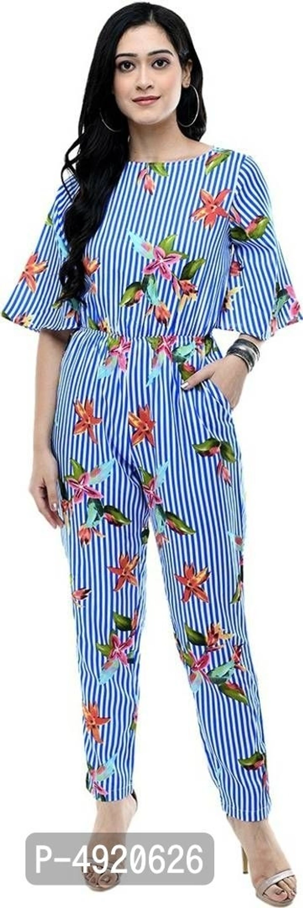 Women's Multicoloured Crepe Printed Jumpsuit - Multicoloured, xl