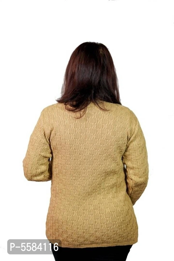 Women Woolen Sweater - M-38, Beige