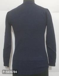 Women's Regular Length Self Design sweater - Black, 2XL