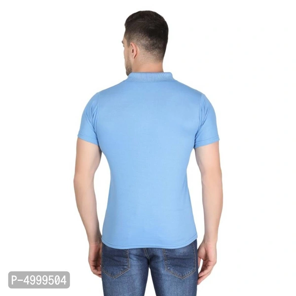 Stunning Turquoise Polyester Solid Polos For Men - XL, Turquoise