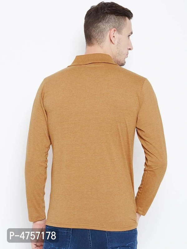 Men's Yellow Solid Cotton Polos - Yellow, M