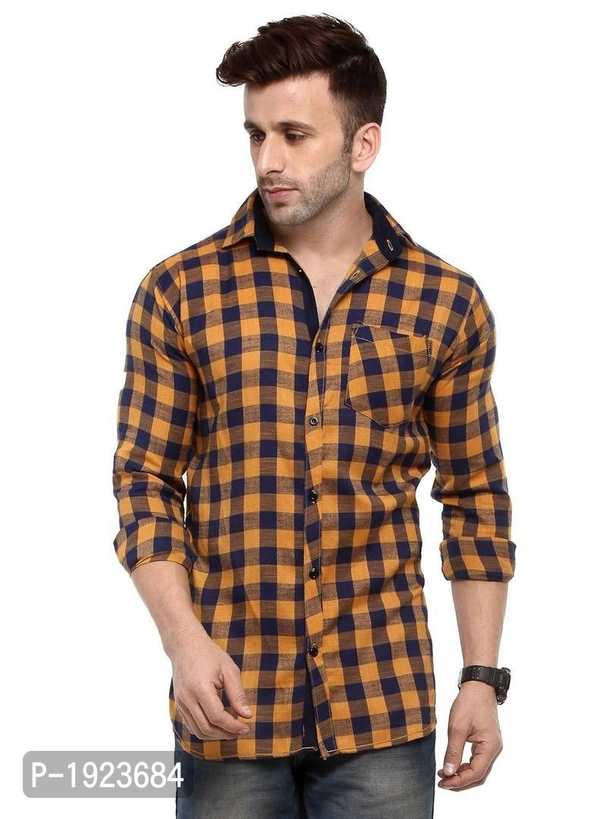 Hangup Multicoloured Cotton Blend Checked Slim Fit Casual Shirt - Multicoloured, Size: 38, Chest: 42.0 (inches)