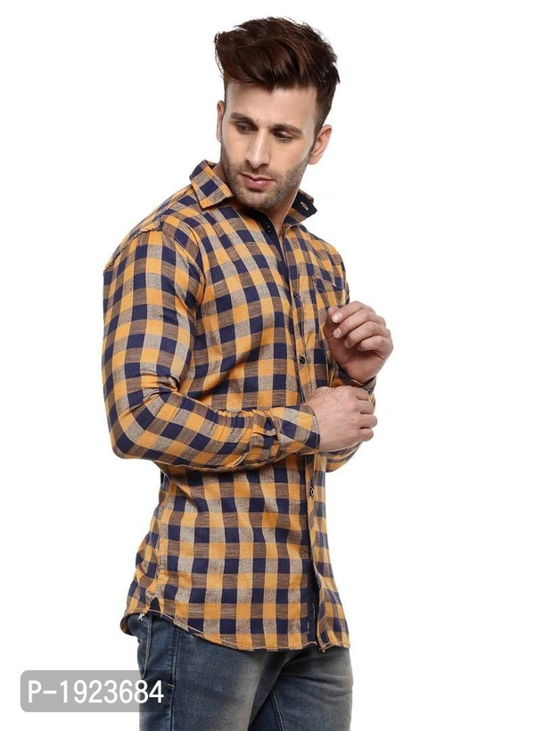 Hangup Multicoloured Cotton Blend Checked Slim Fit Casual Shirt - Multicoloured, Size: 38, Chest: 42.0 (inches)
