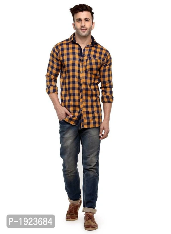Hangup Multicoloured Cotton Blend Checked Slim Fit Casual Shirt - Multicoloured, Size: 38, Chest: 42.0 (inches)