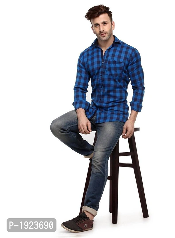 Hangup Multicoloured Cotton Blend Checked Slim Fit Casual Shirt - Size: 44, Chest: 48.0 (inches), Multicoloured