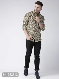 Hangup Multicoloured Cotton Blend Printed Slim Fit Casual Shirt - Multicoloured, Size: 38, Chest: 42.0 (inches)
