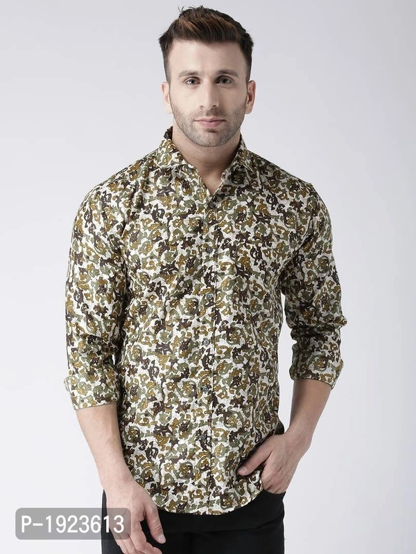 Hangup Multicoloured Cotton Blend Printed Slim Fit Casual Shirt - Multicoloured, Size: 40, Chest: 44.0 (inches)