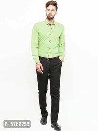 Cotton Long Sleeve Fully Stitched Formal Shirt for Men - XL, Green