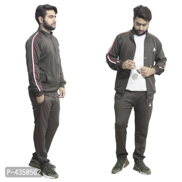 Men's Olive Solid Polyester Spandex Track suits - XL, Olive