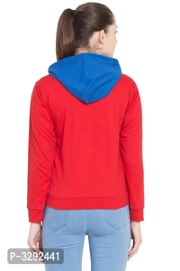 Women's stylish Red Fleece Hoodies - L, Red