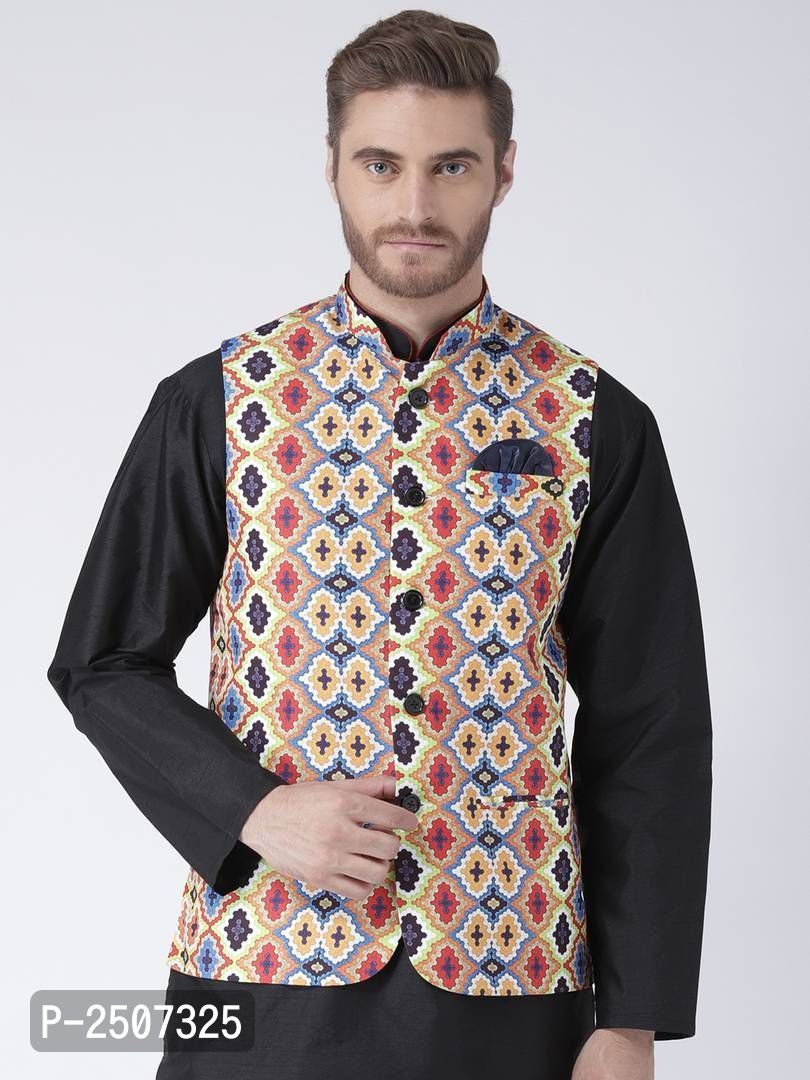 Buy Hangup Multicoloured Floral Print Nehru Jacket - Nehru Jackets for Men  6958778 | Myntra