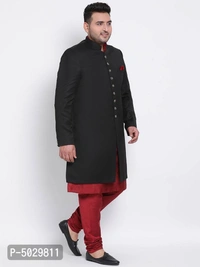 3 Piece Kurta Pyjama Sherwani - Multicoloured, 42