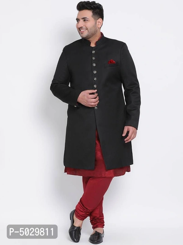 3 Piece Kurta Pyjama Sherwani - Multicoloured, 44