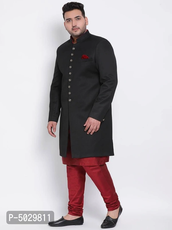 3 Piece Kurta Pyjama Sherwani - Multicoloured, 44