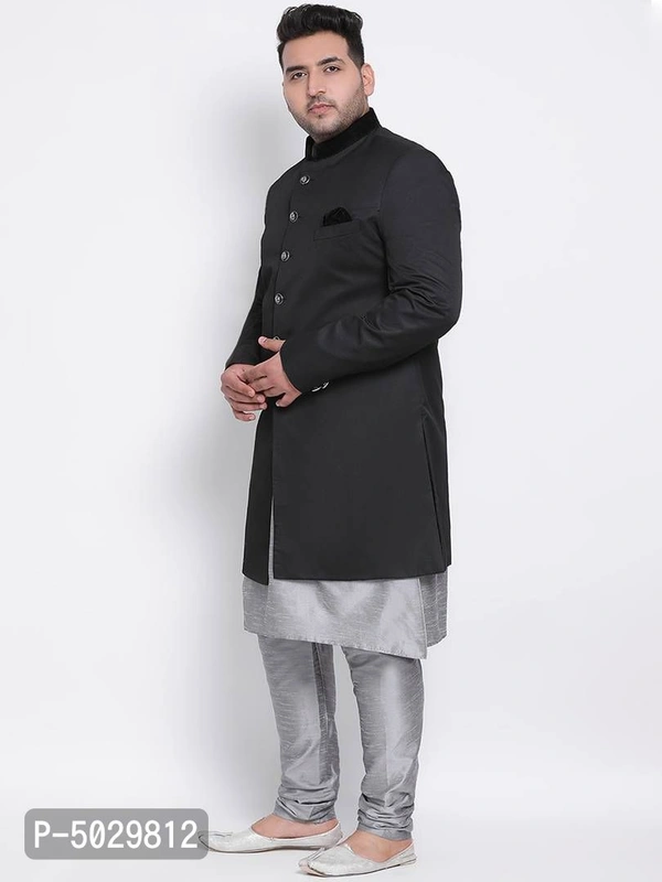 3 Piece Kurta Pyjama Sherwani - Multicoloured, 44
