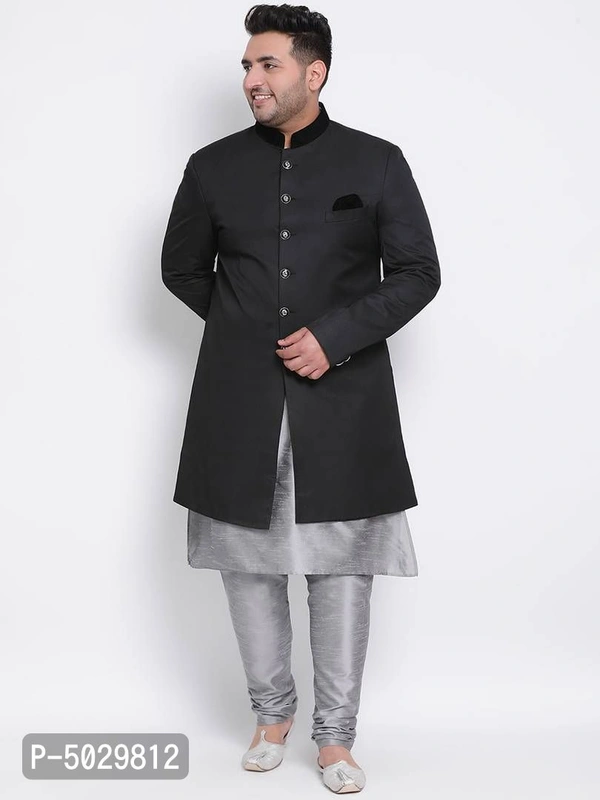 3 Piece Kurta Pyjama Sherwani - Multicoloured, 44